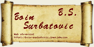 Boin Šurbatović vizit kartica